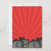 Superhero Einladung Gemeinsames Party Boys Comic (Rückseite)