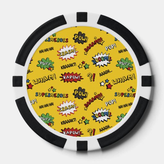 Superhero Farbiges Fun-Muster Pokerchips (Vorderseite)