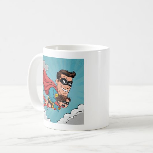 Superhero Father Kaffeetasse (Vorderseite Links)