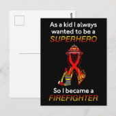 SUPERHERO...Feuerwehrmann Postkarte (Vorne/Hinten)