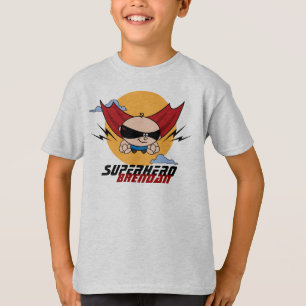 Superhero-Fliegen scherzt hellen T - Shirt