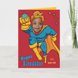 Superhero Flying Foto spezialisiert Geburtstag Karte