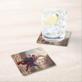 Superhero Flying Rechteckiger Pappuntersetzer (Vor Ort)