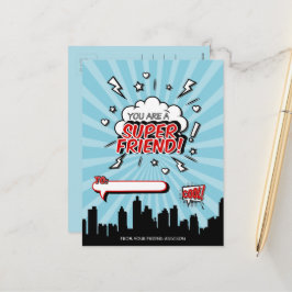 Superhero Friend Comic Feiertagspostkarte