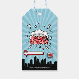 Superhero Friend Comic Valentine Gift Tag Geschenkanhänger