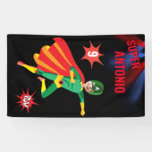 Superhero Fun Birthday Green Flying Boy Phantastis Banner (Horizontal)