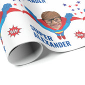 Superhero Fun Geburtstag fliegender Junge Tremende Geschenkpapier (Rolleneckpunkt)