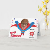 Superhero Fun Geburtstag fliegender Junge Tremende Karte (Gelbe Blume)