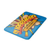 SUPERHERO Fun Retro Comic Pop Kunst, Dichtung und Badematte (Schrägansicht)