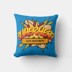 SUPERHERO Fun Retro Comic Pop Kunst, Dichtung und Kissen