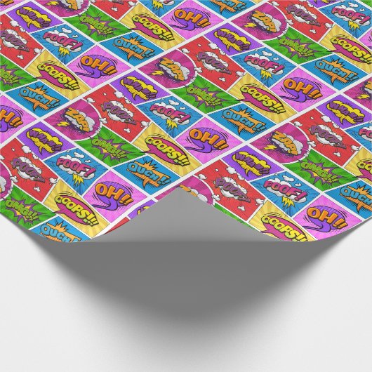 Superhero Gamer Comic Buchdesign Packpapier (Ecke)