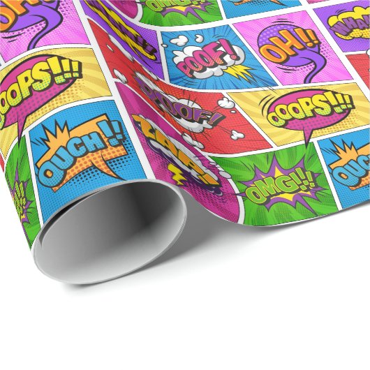 Superhero Gamer Comic Buchdesign Packpapier (Rolleneckpunkt)