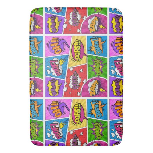 Superhero Gamer Comic Design Badematte (Vorderseite Vertikal)