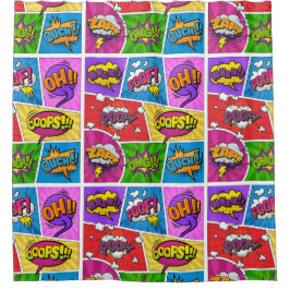 Superhero Gamer Comic Design Duschvorhang