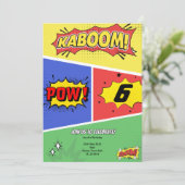 Superhero Geburtstagseinladungen Party Einladung (Stehend Vorderseite)