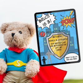 Superhero Geburtstagsparty Einladung