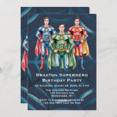 Superhero Geburtstagsparty für Jungen Einladung (Vorne/Hinten)