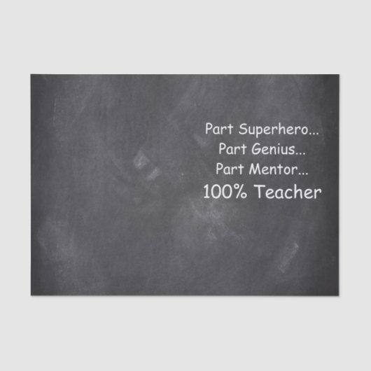 Superhero Genius Mentor Teacher Chalkboard Design Seidenpapier (Vorderseite)