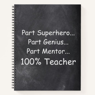 Superhero Genius Mentor Teacher Geschenk Idee Notizblock