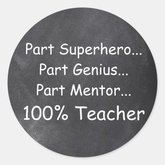 Superhero Genius Mentor Teacher Geschenk Idee Runder Aufkleber (Vorderseite)