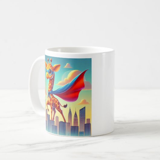 Superhero Giraffe individuell anpassbar Kaffeetasse (Vorderseite Links)