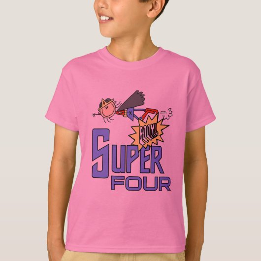 Superhero Girl 4. Geburtstag Shirts und Geschenke (Vorderseite)