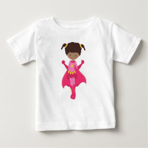 Superhero Girl, Afrikanisches amerikanisches Mädch Baby T-shirt