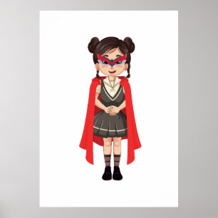 Superhero Girl Digital Poster Printable Hero Art