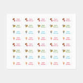 Superhero Girl Personalisierter Name Kleidung Etiketten (Blatt)