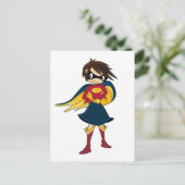 Superhero Girl Postkarte (Stehend Vorderseite)