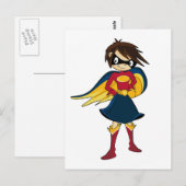 Superhero Girl Postkarte (Vorne/Hinten)