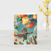 Superhero Happy Birthday Design für Kinder Karte (Gelbe Blume)