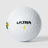 Superhero Holding Golf Ball Sport Maskottchen (Logo)