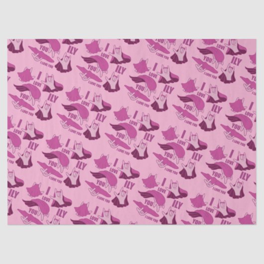 Superhero ILY - ASL Design Seidenpapier (Vorderseite)