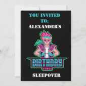 Superhero Junge Pink & Green Game Avatar und Maske Einladung (Vorderseite)