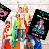 Superhero Junge Pink & Green Game Avatar und Maske Einladung