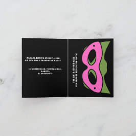 Superhero Junge Pink & Green Game Avatar und Maske Einladung