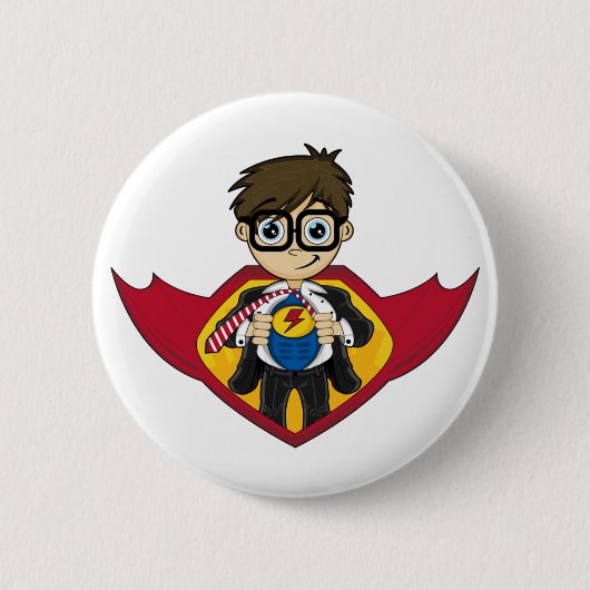 Superhero-Jungen-Abzeichen Button (Vorderseite)