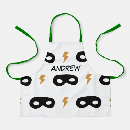 SUPERHERO Jungs NAME Comic Backen Schürze (Vorderseite)