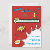 Superhero Justice Birthday Einladung (Rückseite)