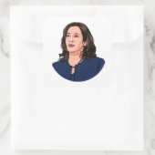 SUPERHERO KAMALA HARRIS QUADRATISCHER AUFKLEBER (Tasche)