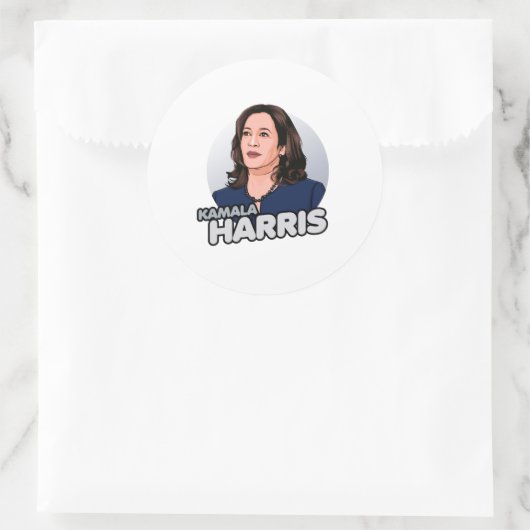 SUPERHERO KAMALA HARRIS RUNDER AUFKLEBER (Tasche)