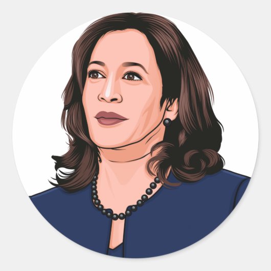 SUPERHERO KAMALA HARRIS RUNDER AUFKLEBER (Vorderseite)