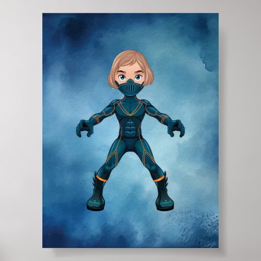 Superhero Kid Digital Printable Poster (Vorne)