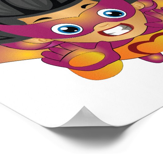 Superhero Kid Flying Digitale Kunst | Printgrafik Poster (Ecke)