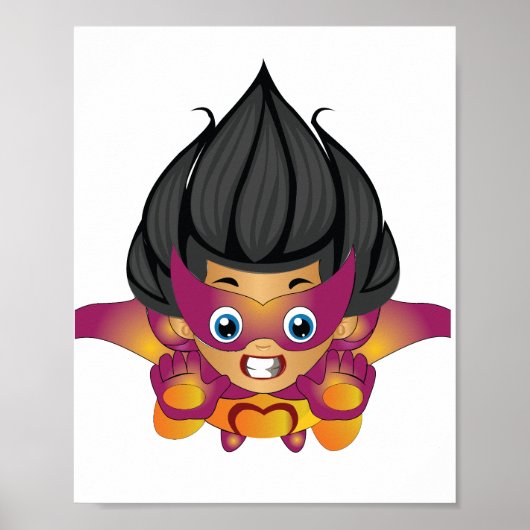 Superhero Kid Flying Digitale Kunst | Printgrafik Poster (Vorne)