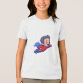 Superhero Kid Fun Flying Hero Grafisches Hemd Tri-Blend Shirt (Vorderseite)