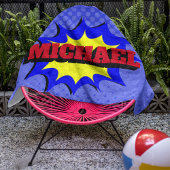 Superhero Kids Comic Buch Personalisierter Name Badhandtuch Set