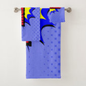 Superhero Kids Comic Buch Personalisierter Name Badhandtuch Set (Insitu)