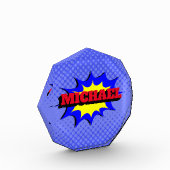 Superhero Kids Comic Buch Personalisierter Name Fotoblock (Links)